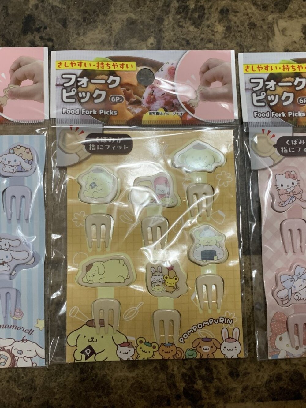 Sanrio Food Fork Picks Set Cinnamoroll Pompompurin Hello Kitty Kuromi My Melody